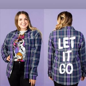 NEW Elsa and Olaf Flannel Shirt by Cakeworthy – Frozen size 4XL Disney Hot Topic